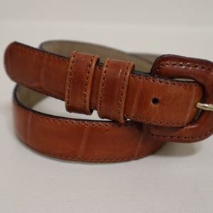 Caramel Croc Embossed  Genuine Leather Belt
